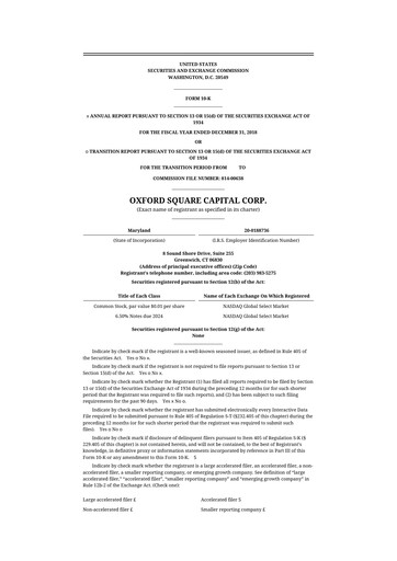 Thumbnail Oxford Square Capital
 10-K Annual Report 