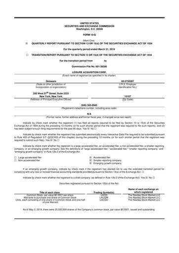 Vorschaubild Ensysce Biosciences 10-Q Quartalsbericht 2019 