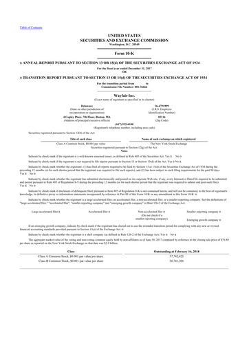 Thumbnail Wayfair 10-K Annual Report 2017