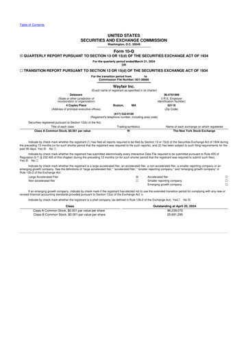 Vorschaubild Wayfair 10-Q Quartalsbericht 2024 