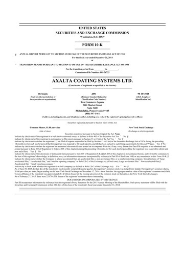 Thumbnail Axalta 10-K Annual Report 2014