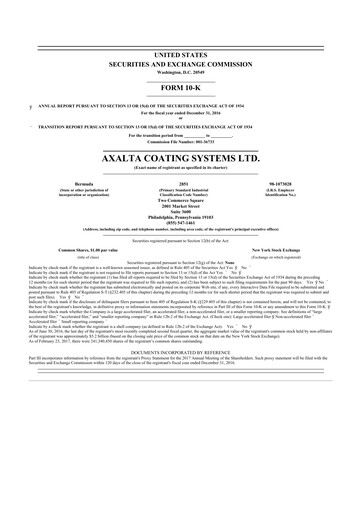 Thumbnail Axalta 10-K Annual Report 2016