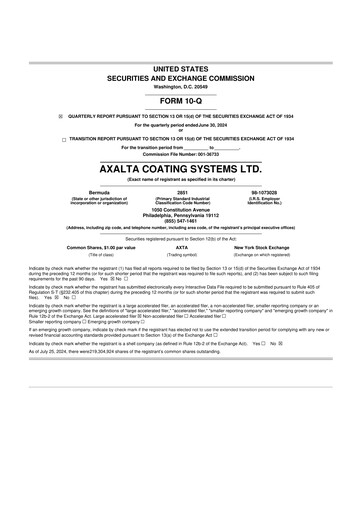 Thumbnail Axalta 10-Q Quarterly Report FY2024 