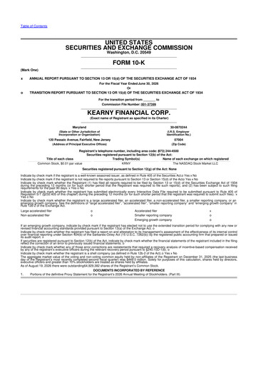 Miniature Kearny Financial
 10-K Rapport annuel 2026