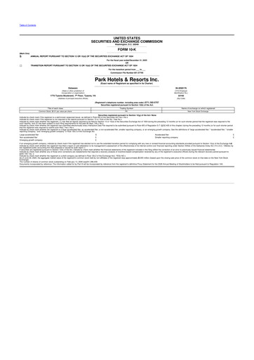 Thumbnail Park Hotels & Resorts

 10-K Annual Report 2025