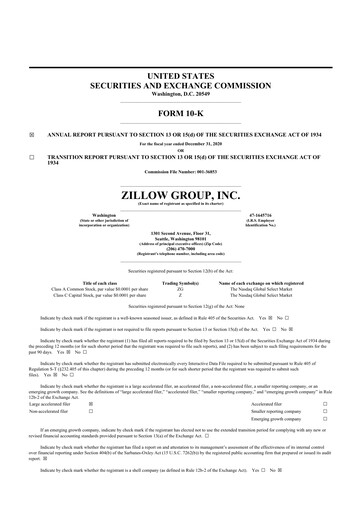 Thumbnail Zillow 10-K Annual Report 2020