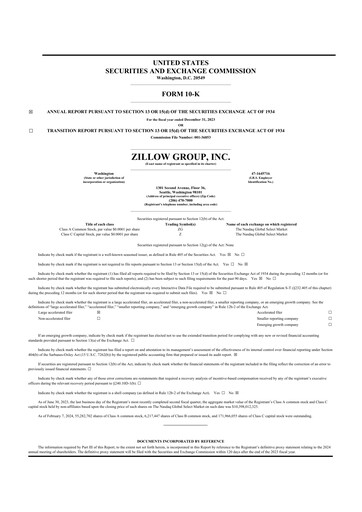 Thumbnail Zillow 10-K Annual Report 2023