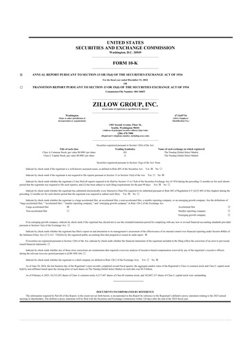 Thumbnail Zillow 10-K Annual Report 2024