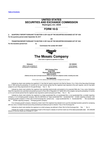 Thumbnail The Mosaic Company 10-Q Quarterly Report FY2017 