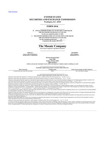 Thumbnail The Mosaic Company 10-K Annual Report 2024