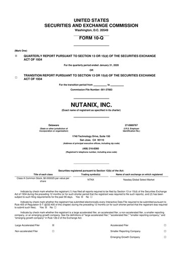 Thumbnail Nutanix 10-Q Quarterly Report FY2020 