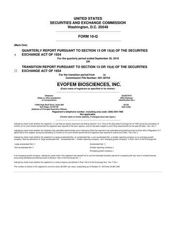 Thumbnail Evofem Biosciences
 10-Q Quarterly Report FY2018 