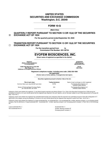 Thumbnail Evofem Biosciences
 10-Q Quarterly Report FY2020 