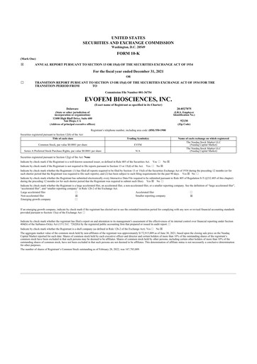 Vorschaubild Evofem Biosciences
 10-K Jahresbericht 2021