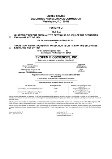 Thumbnail Evofem Biosciences
 10-Q Quarterly Report FY2022 