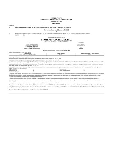 Vorschaubild Evofem Biosciences
 10-K Jahresbericht 2022