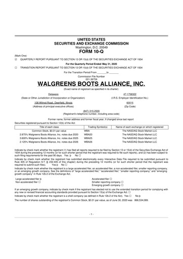 Thumbnail Walgreens Boots Alliance 10-Q Quarterly Report FY2020 