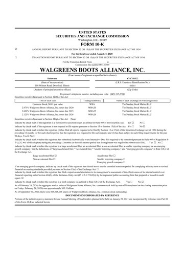 Thumbnail Walgreens Boots Alliance 10-K Annual Report 2020