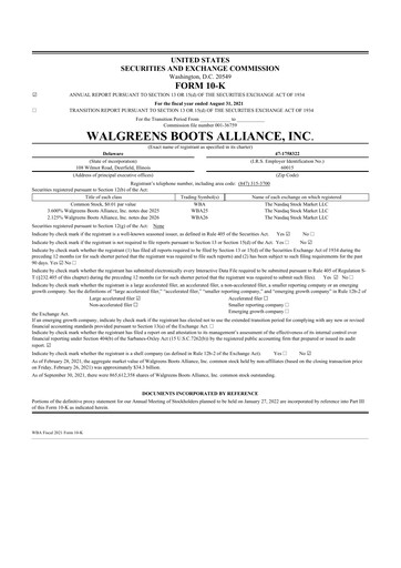 Thumbnail Walgreens Boots Alliance 10-K Annual Report 2021
