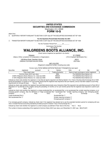 Thumbnail Walgreens Boots Alliance 10-Q Quarterly Report FY2022 