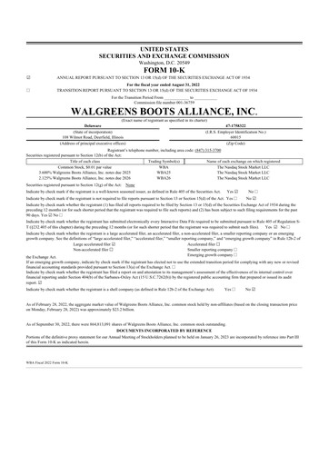 Thumbnail Walgreens Boots Alliance 10-K Annual Report 2022