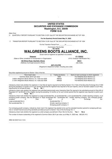 Thumbnail Walgreens Boots Alliance 10-Q Quarterly Report FY2023 