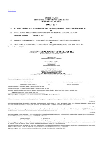 Thumbnail Brightstar Lottery 20-F Annual Report 2020