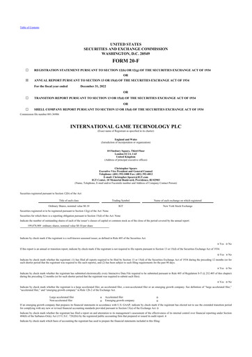 Thumbnail Brightstar Lottery 20-F Annual Report 2022