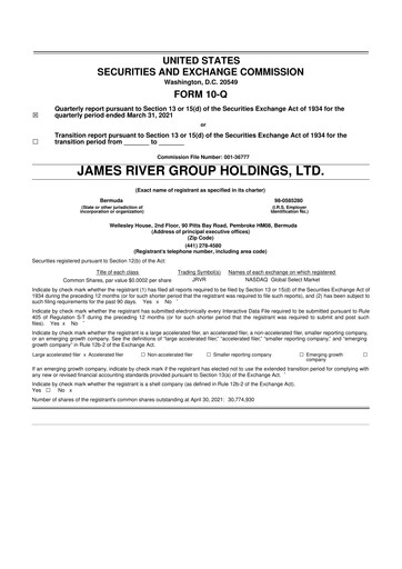 Thumbnail James River Group 10-Q Quarterly Report FY2021 