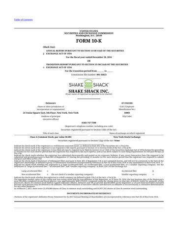 Thumbnail Shake Shack
 10-K Annual Report 2016