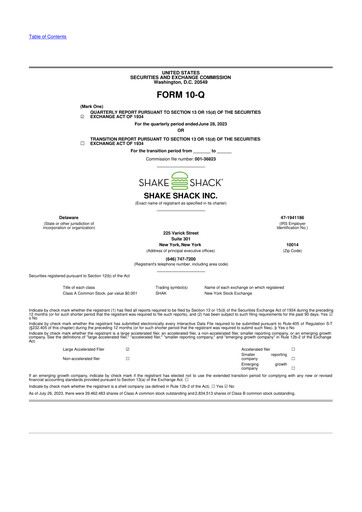 Thumbnail Shake Shack
 10-Q Quarterly Report FY2023 