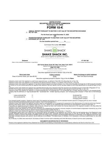 Thumbnail Shake Shack
 10-K Annual Report 2025