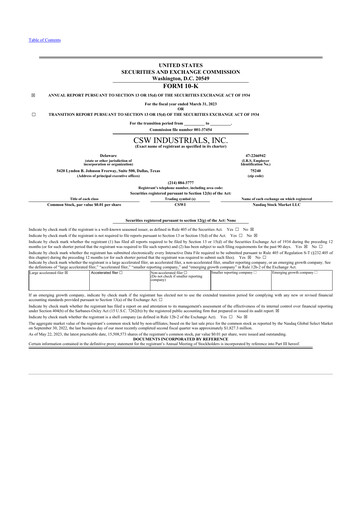 Thumbnail CSW Industrials
 10-K Annual Report 2023