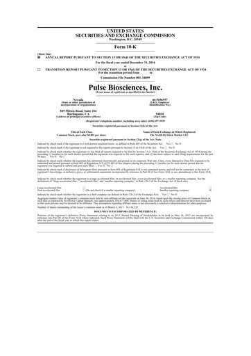 Vorschaubild Pulse Biosciences
 10-K Jahresbericht 2016