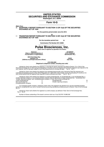 Thumbnail Pulse Biosciences
 10-Q Quarterly Report FY2018 