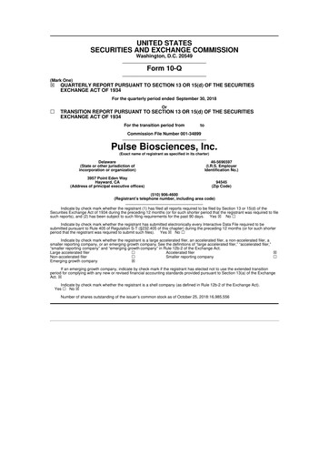Thumbnail Pulse Biosciences
 10-Q Quarterly Report FY2018 