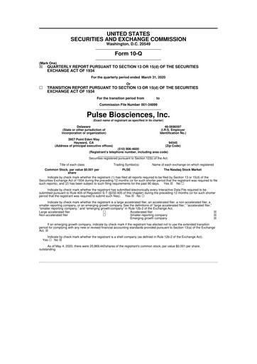 Thumbnail Pulse Biosciences
 10-Q Quarterly Report FY2020 
