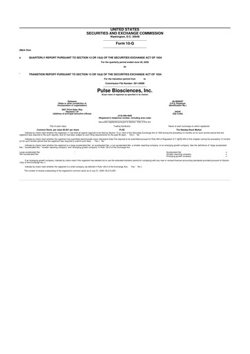 Thumbnail Pulse Biosciences
 10-Q Quarterly Report FY2020 