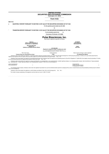Thumbnail Pulse Biosciences
 10-Q Quarterly Report FY2022 