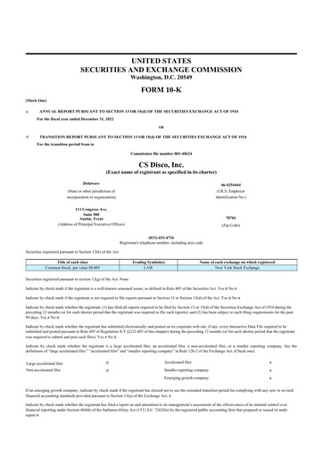 Thumbnail CS Disco 10-K Annual Report 2022