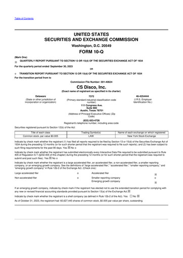 Thumbnail CS Disco 10-Q Quarterly Report FY 