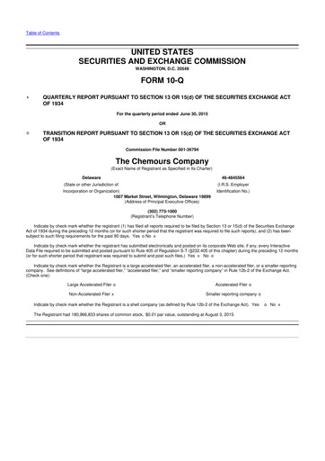 Thumbnail Chemours
 10-Q Quarterly Report FY 