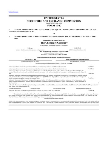 Thumbnail Chemours
 10-K Annual Report 2015