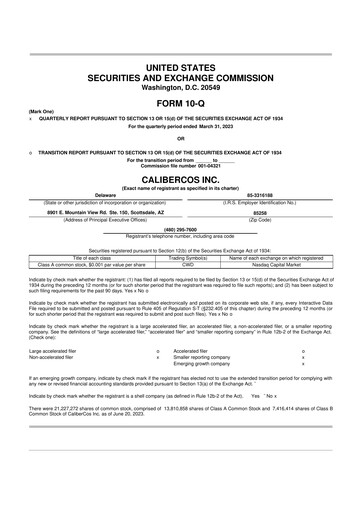 Vorschaubild CaliberCos 10-Q Quartalsbericht 2023 