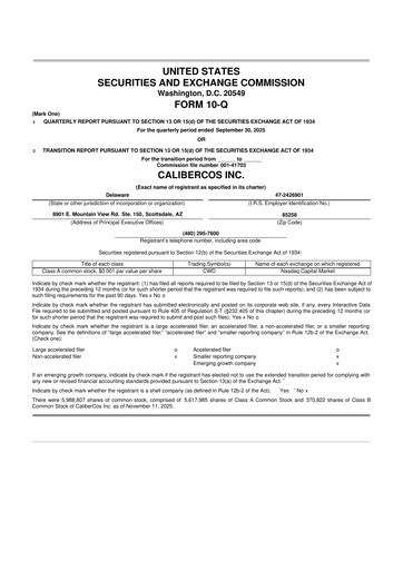 Vorschaubild CaliberCos 10-Q Quartalsbericht 2025 