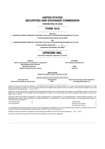 Thumbnail Upwork 10-Q Quarterly Report FY2020 