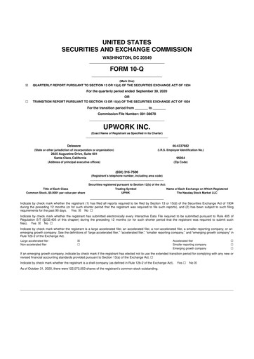 Thumbnail Upwork 10-Q Quarterly Report FY2020 