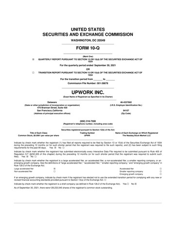 Thumbnail Upwork 10-Q Quarterly Report FY2021 