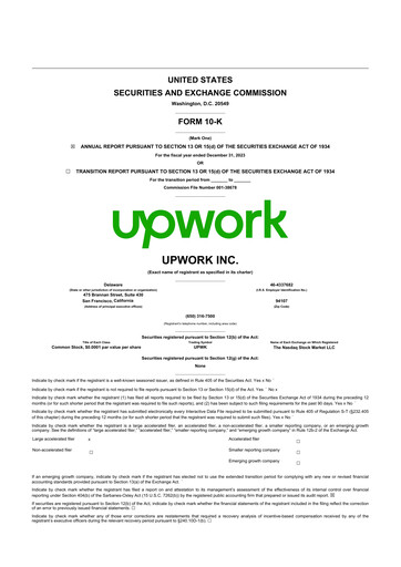 Thumbnail Upwork 10-K Annual Report 2023