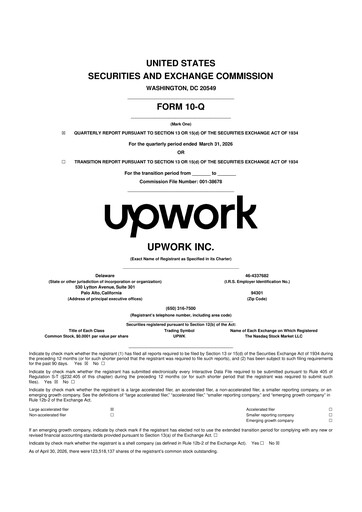 Thumbnail Upwork 10-Q Quarterly Report FY 